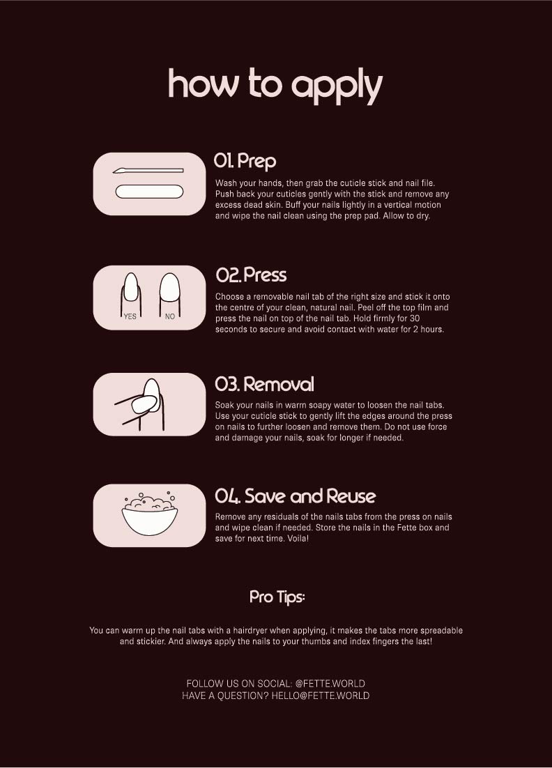 How do I apply my FETTE nails using nail tabs?